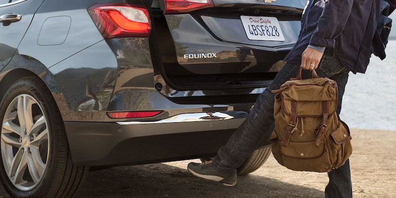 2021 Chevrolet Equinox showing hands free technology opening trunk