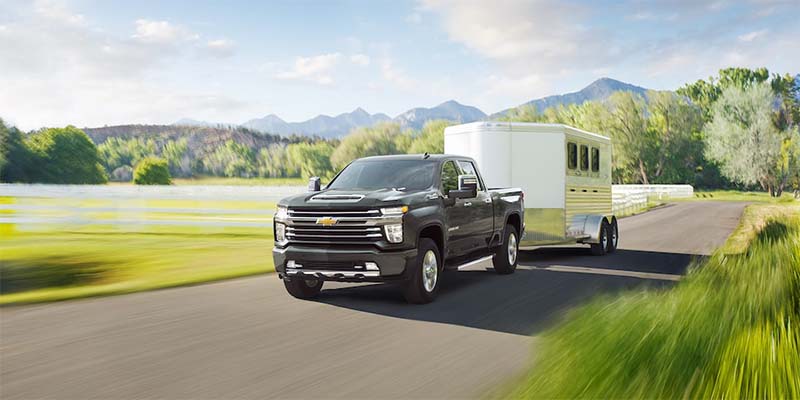 2023 Chevrolet Silverado 2500 hauling a trailer